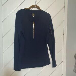 Lilly Pulitzer Luxletic in Midnight Blue Long Sleeve Jacket